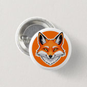 Lebendiger Fuchskopf Button (Vorne & Hinten)