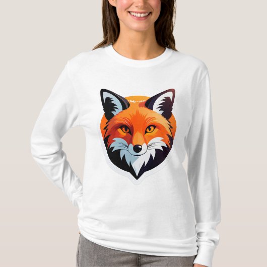 Lebendiger Fuchskopf T-Shirt (Vorderseite)