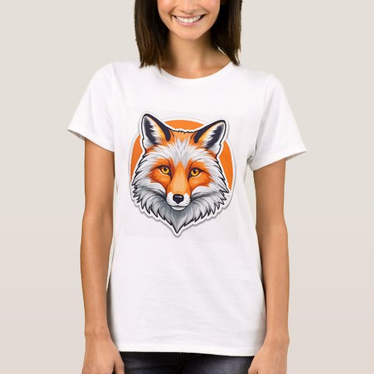 Lebendiger Fuchskopf T-Shirt (Vorderseite)
