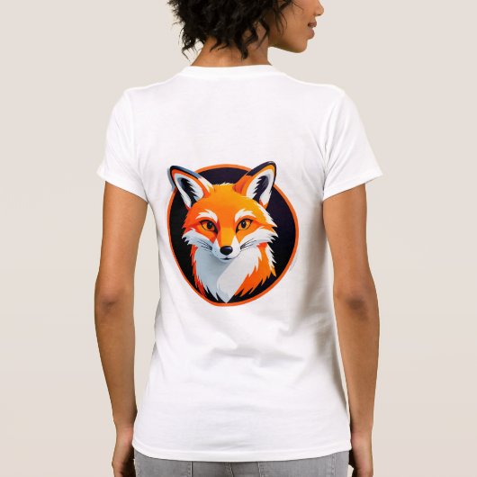 Lebendiger Fuchskopf T-Shirt (Rückseite)