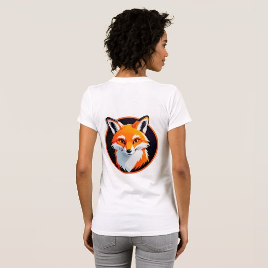 Lebendiger Fuchskopf T-Shirt (Schwarz voll)