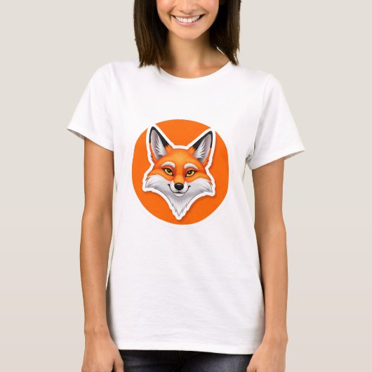 Lebendiger Fuchskopf T-Shirt (Vorderseite)