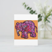 lebendiger Funky Graffiti-Elefant Postkarte (Stehend Vorderseite)