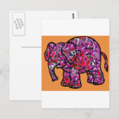 lebendiger Funky Graffiti-Elefant Postkarte (Vorne/Hinten)