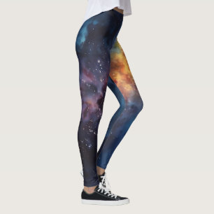 Lebendiger Galaxiedruck - Kosmische Activewear für Leggings
