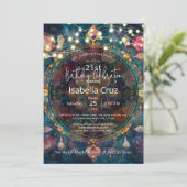 Lebendiger Garten | Florales Mandala-Design Einladung (Stehend Vorderseite)