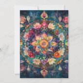 Lebendiger Garten | Florales Mandala-Design Einladung (Rückseite)