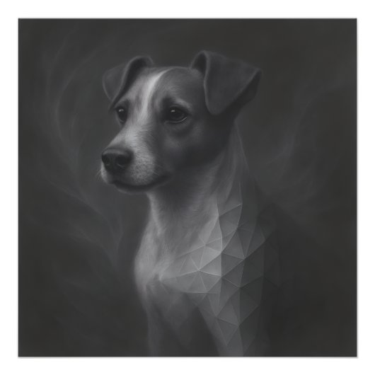 Lebendiger Geist – Jack Russell Geometrie Fotodruck (Vorne)