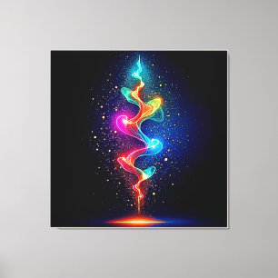 Lebendiger Geist: Neon-Energie-Swirbel-Kunst Leinwanddruck