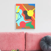 Lebendiger Gelber Flugzeug-Abstrakter Kunst-Druck Leinwanddruck (Insitu (Wohnzimmer))