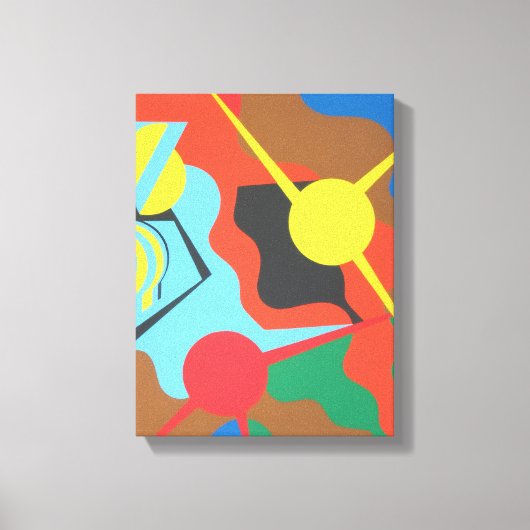 Lebendiger Gelber Flugzeug-Abstrakter Kunst-Druck Leinwanddruck (Vorderseite)