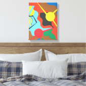 Lebendiger Gelber Flugzeug-Abstrakter Kunst-Druck Leinwanddruck (Insitu (Schlafzimmer))