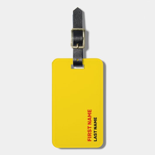 Lebendiger gelber Gepäckträger Gepäckanhänger (Vorderseite vertikal)