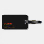 Lebendiger gelber Gepäckträger Gepäckanhänger (Rückseite horizontal)