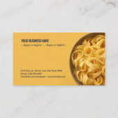 Lebendiger gelber Hintergrund mit Pastaschüssel Visitenkarte (Rückseite)