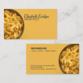 Lebendiger gelber Hintergrund mit Pastaschüssel Visitenkarte (Vorne/Hinten)