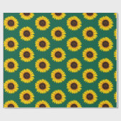 Lebendiger gelber Sonnenblumenblüten Geschenkpapier (Flach)