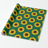 Lebendiger gelber Sonnenblumenblüten Geschenkpapier (Ungerollt)
