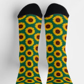 Lebendiger gelber Sonnenblumenblüten Socken (Oben)