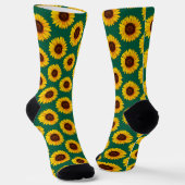 Lebendiger gelber Sonnenblumenblüten Socken (Gewinkelt)