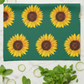 Lebendiger Gelber Sonnenblumenblütenstand Geschirrtuch (Gefaltet)