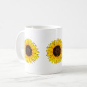 Lebendiger Gelber Sonnenblumenblütenstand Kaffeetasse (Vorderseite Links)