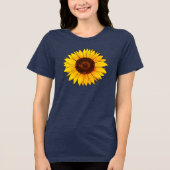 Lebendiger Gelber Sonnenblumenblütenstand Tri-Blend Shirt (Vorderseite)