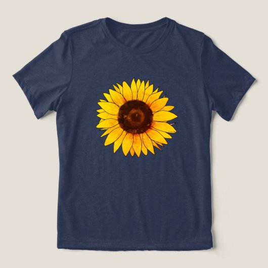 Lebendiger Gelber Sonnenblumenblütenstand Tri-Blend Shirt (Design Vorderseite)