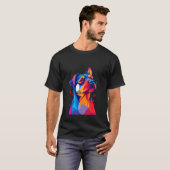 Lebendiger geometrischer Hund T-Shirt (Vorne ganz)