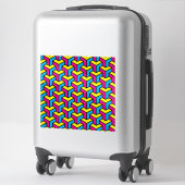 Lebendiger geometrischer optische Illusionsblock C Aufkleber (Koffer)