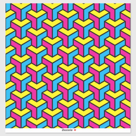 Lebendiger geometrischer optische Illusionsblock C Aufkleber (Blatt)