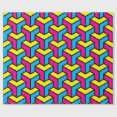 Lebendiger geometrischer optische Illusionsblock C Geschenkpapier (Flach)