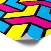 Lebendiger geometrischer optische Illusionsblock C Poster (Ecke)