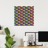 Lebendiger geometrischer optische Illusionsblock C Poster (Heimbüro)