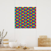 Lebendiger geometrischer optische Illusionsblock C Poster (Küche)
