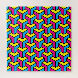 Lebendiger geometrischer optische Illusionsblock C Puzzle