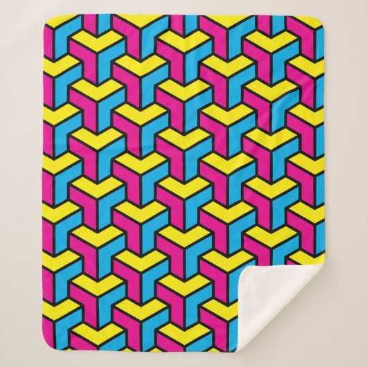 Lebendiger geometrischer optische Illusionsblock C Sherpadecke (Vorderseite)