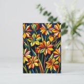 Lebendiger geometrischer Regenbogen-Blumenstrauß Postkarte (Stehend Vorderseite)
