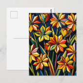 Lebendiger geometrischer Regenbogen-Blumenstrauß Postkarte (Vorne/Hinten)