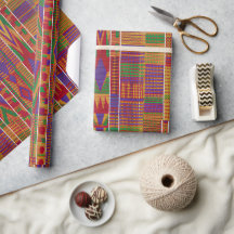 Lebendiger gewebter Kente-Stoff Textil-inspirierte