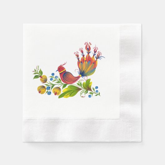 Lebendiger Glücksvogel Serviette (Vorderseite)