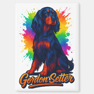 Lebendiger Gordon Setter Pop Art Magnet