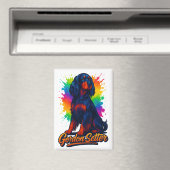 Lebendiger Gordon Setter Pop Art Magnet (In Situ (Geschirrspüler))