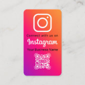 Lebendiger Gradient Instagram QR Code Social Media Visitenkarte (Vorderseite)