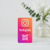 Lebendiger Gradient Instagram QR Code Social Media Visitenkarte (Stehend Vorderseite)
