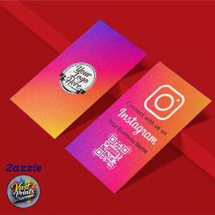 Lebendiger Gradient Instagram QR Code Social Media Visitenkarte