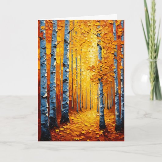 Lebendiger Herbst Aspen-Hain Karte (Vorderseite)