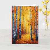 Lebendiger Herbst Aspen-Hain Karte (Gelbe Blume)
