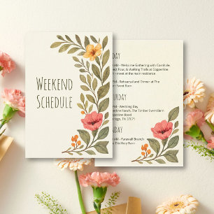 Lebendiger Herbst-Botanik-Hochzeitswochenende-Kale Begleitkarte