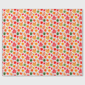 Lebendiger Herbst hinterlässt mehrfarbiges Muster Geschenkpapier (Flach)